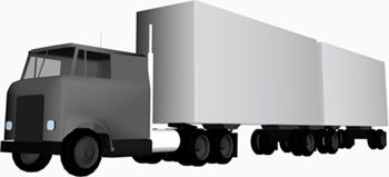 3d truck with trailer