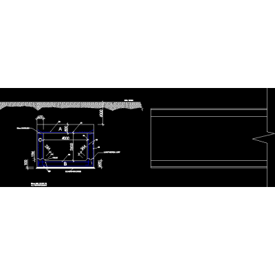Unicelular caja alcantarilla (seccion)