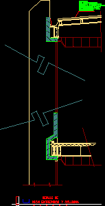 Détail de l'union de la mezzanine et de la colonne en acier