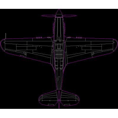 Aeronave - curtiss p40 2d plan