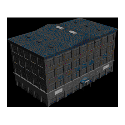 Edificio 3d - materiales aplicados 3DS