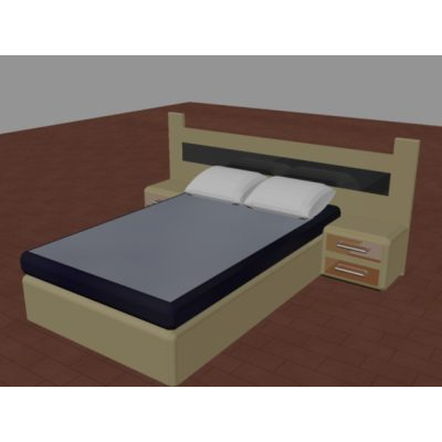 Cama matrimonial 3d