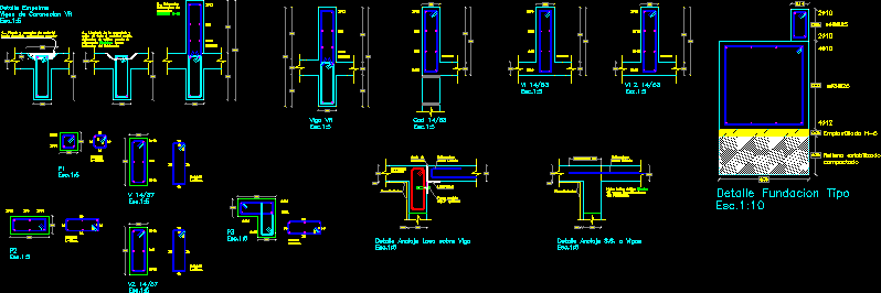 Example of reinforcement of beams in an extension