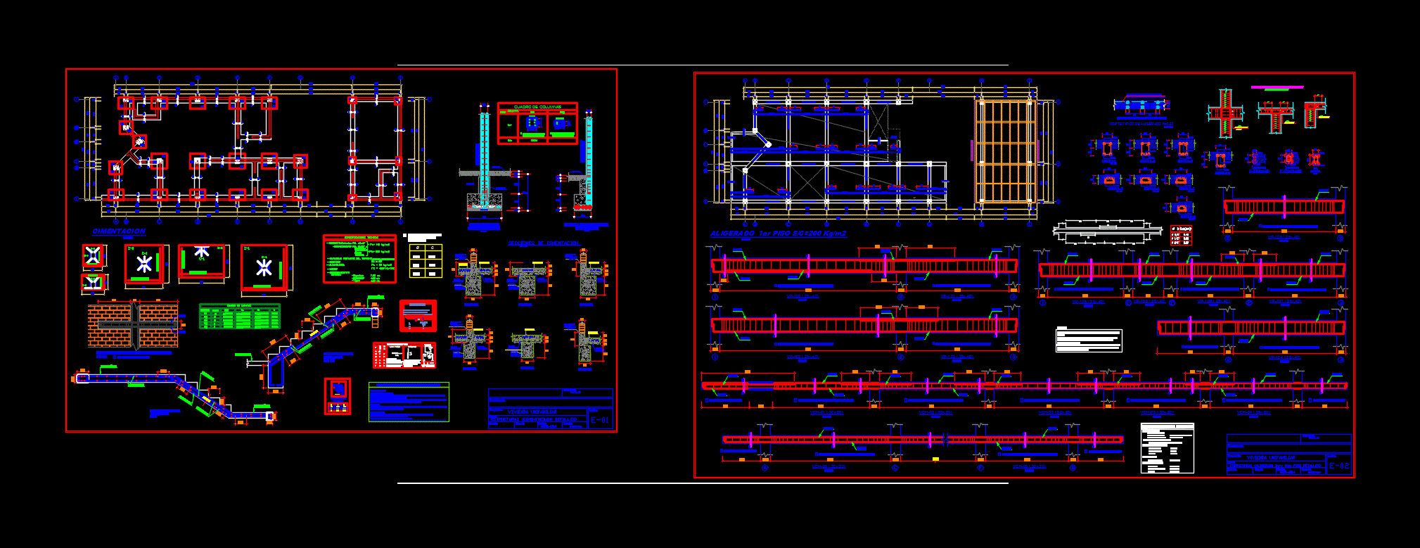 Estructuras de vivienda de dos pisos.
