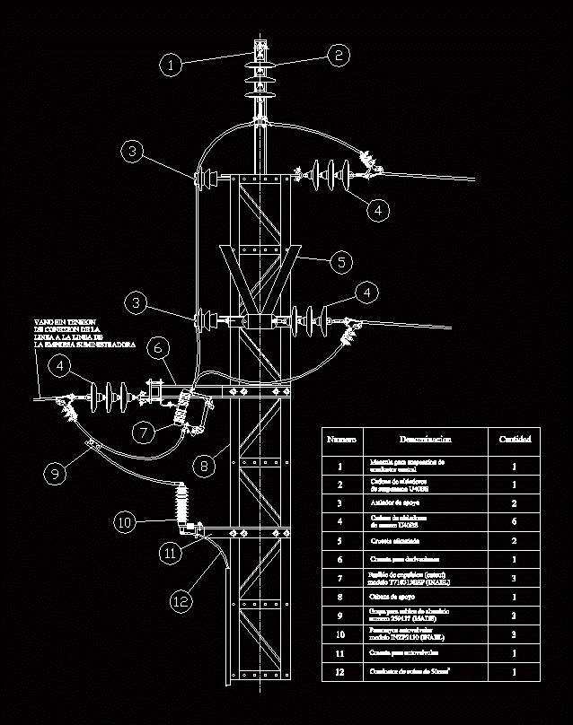 Conexion de linea aerea y subterranea.