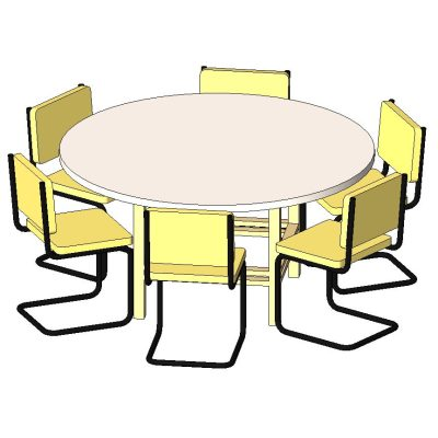 Round Table with Modern Chairs
