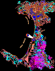 Mappa della città di Ensenada Messico