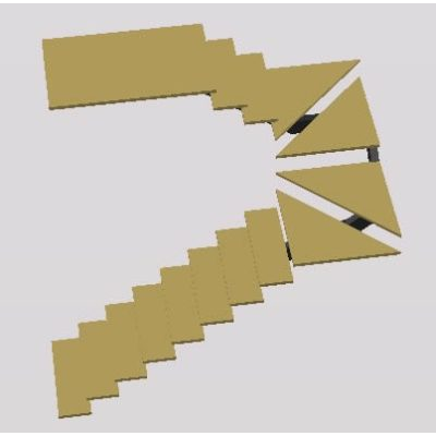 Escalera Metalica con Peldanos Geometricos