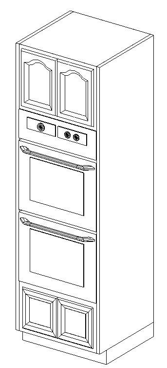 Tower cabinet with 2 ovens