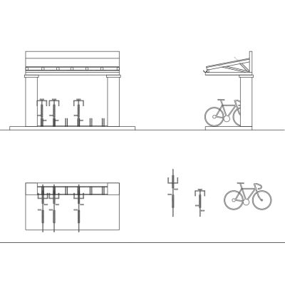 Estacionamiento para bicicletas autocad