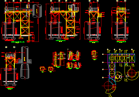 Dettagli scale metalliche su piattaforma industriale