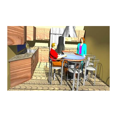 Cocina 3D Estilo Contemporaneo
