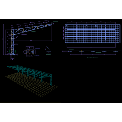 Estructura para cobertura de taller mecanico