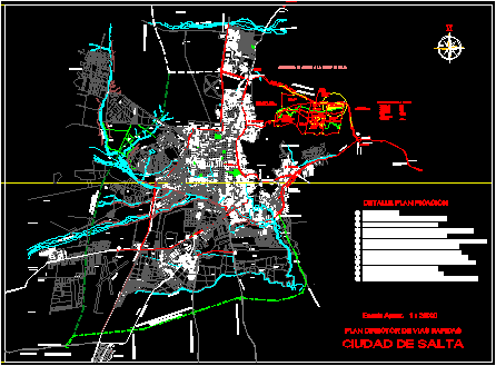 Plano de la ciudad de salta - argentina
