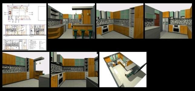 cucina con immagini 3d
