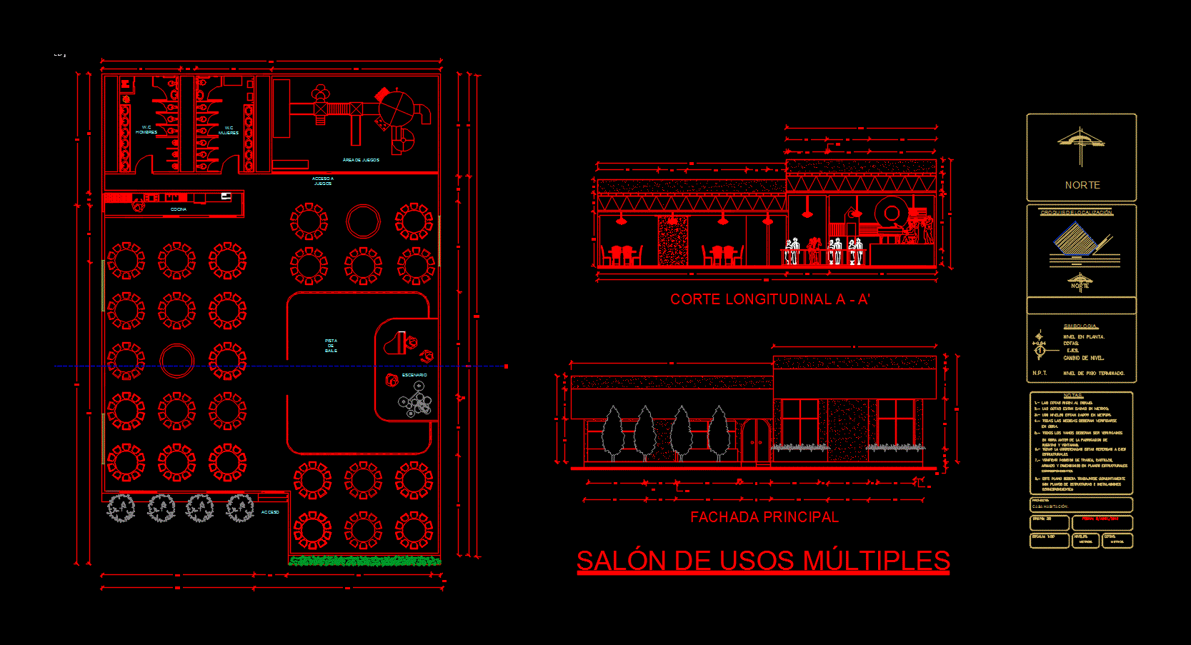 Salão de jogos em AutoCAD, Baixar CAD Grátis (336.47 KB)