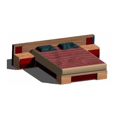 Cama de dos plazas 3d
