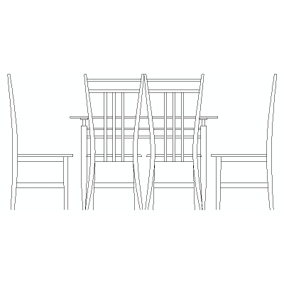 Mesa De 4 Sillas En Alzado