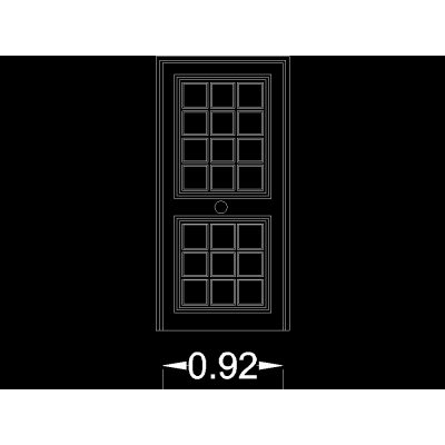 Puerta de Vidrio con Cuadriculas