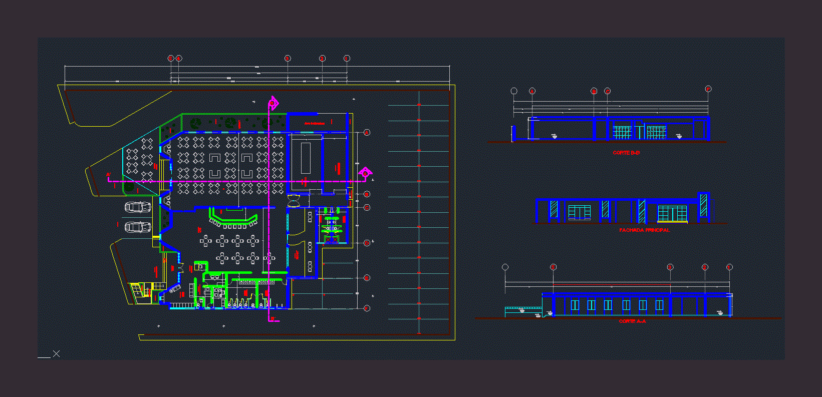 Cafeteria In AutoCAD | CAD library