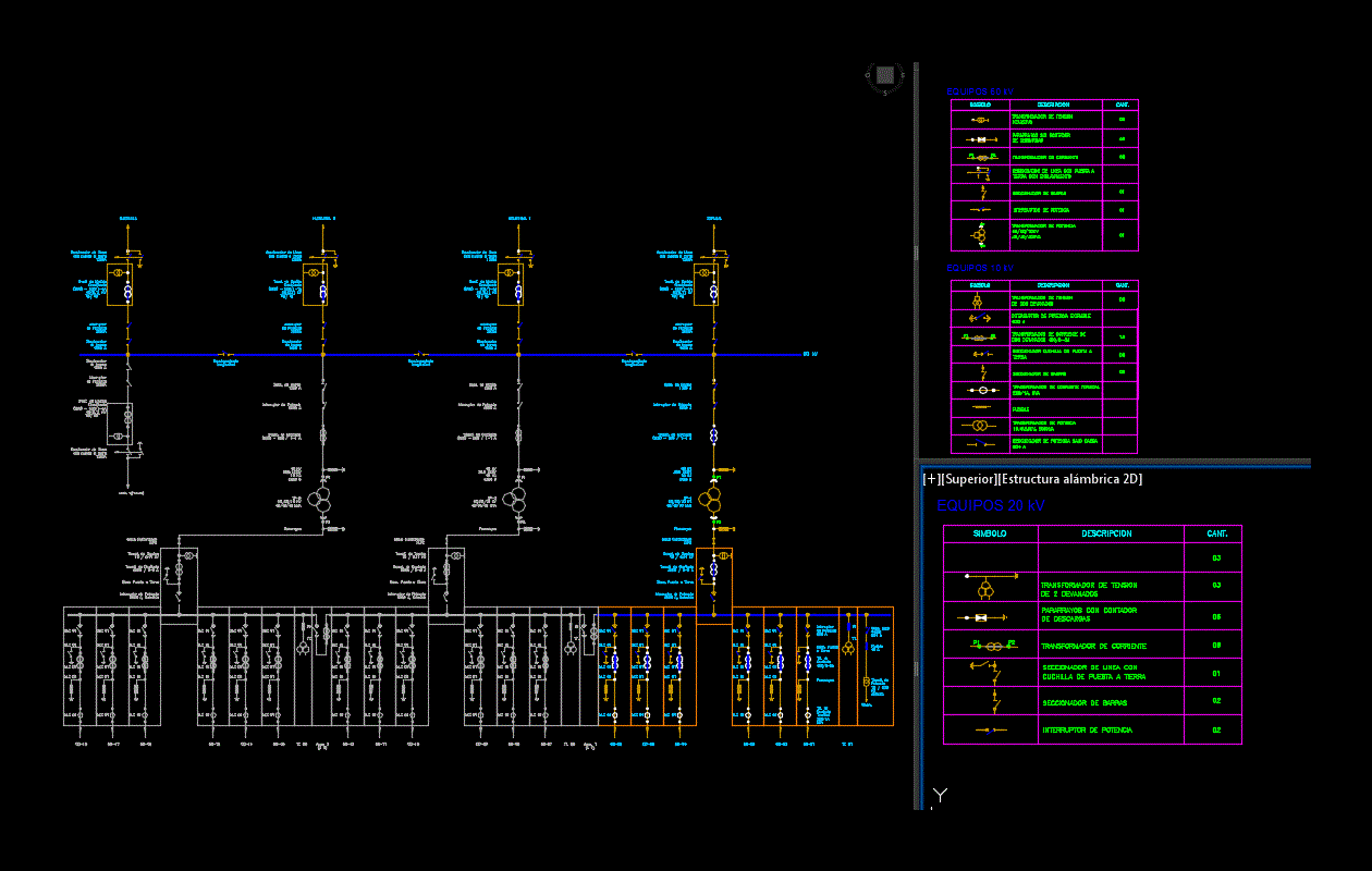 Single Line Substation 60kv In AutoCAD | CAD library