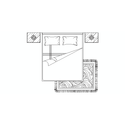 Cama Doble De 173 Cm, Vista En Planta
