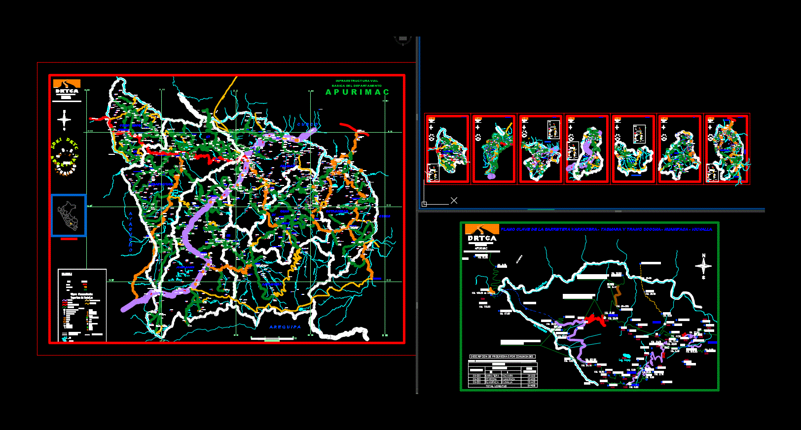Road network - roads of the 7 provinces of the department of apurimac