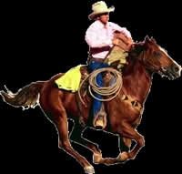 Person zu Pferd - Cowboy