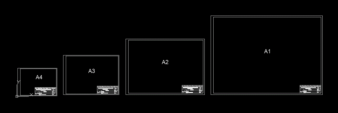 Formats de feuille - A1; A2; A3; A4