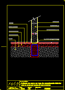 Assento de parede de bloco de concreto na viga de corrente inferior