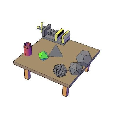 Work Table with 3D Tools
