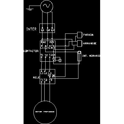 Practical connection of direct start of an asynchronous motor