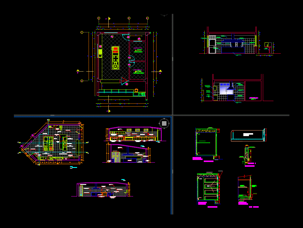 Details Of Kitchen Typologies In AutoCAD | CAD library