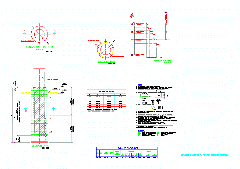 Tipo Pila Poste De Concreto Autosoportado En AutoCAD | CAD