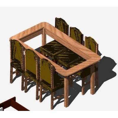 3d table and chairs