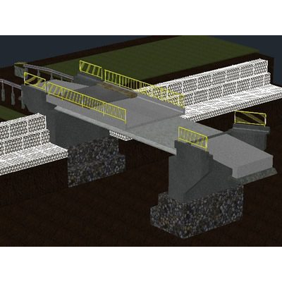 Puente en 3d con materiales aplicados