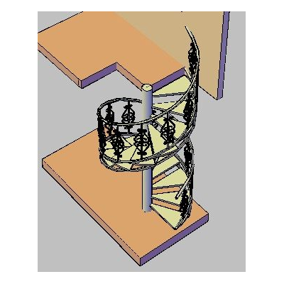 Escalera de caracol en 3d