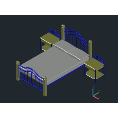 Cama dos plazas 3d