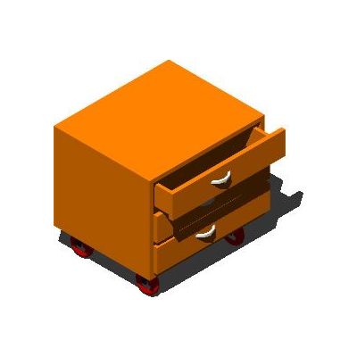 Cajonera con ruedas 3d