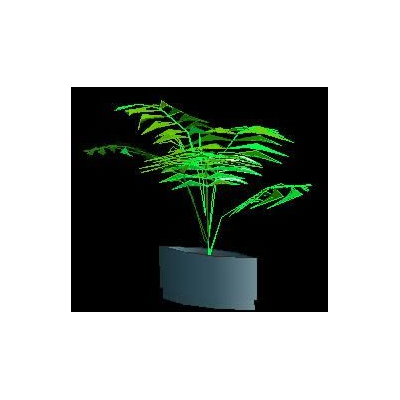 Planta de interior en maceta 3d