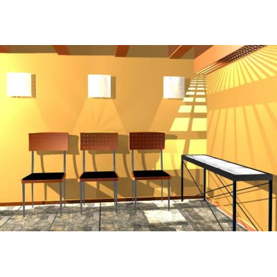 Modern Dining Room with Geometric Lights