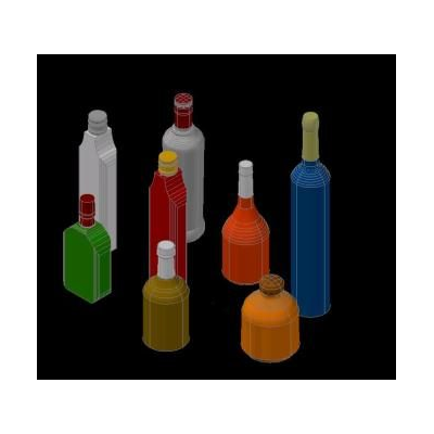 3d wine bottles