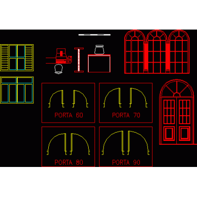 Bloques de puertas y  ventanas