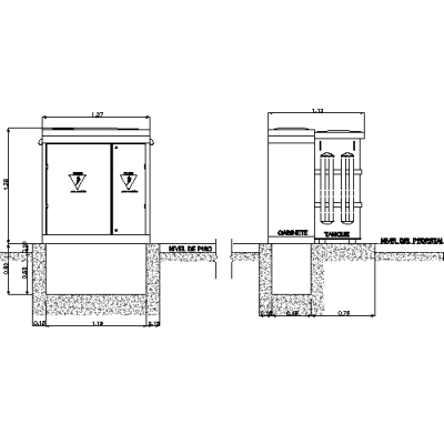 Three-phase pedestal transformer