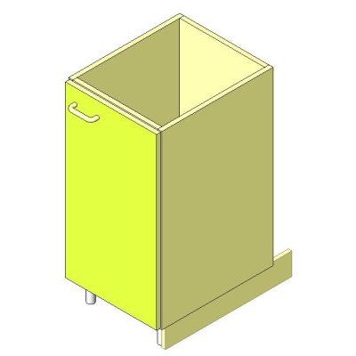 Gabinete de Cocina Unipersonal 3D