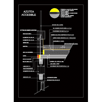 Azotea accesible con bloque de hormigon