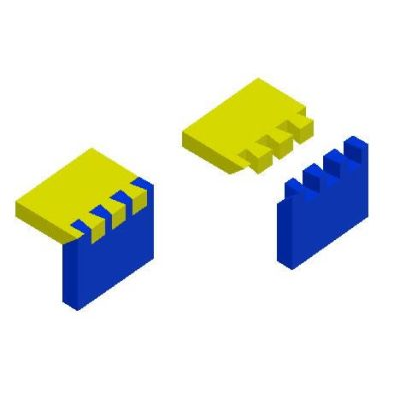 Lazos en cola de milano 3d