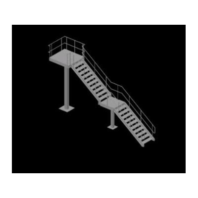Escalera recta 2 tramos