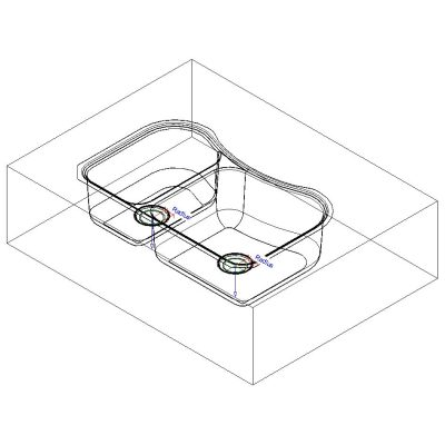 Fregadero Doble Kohler Staccato 3D