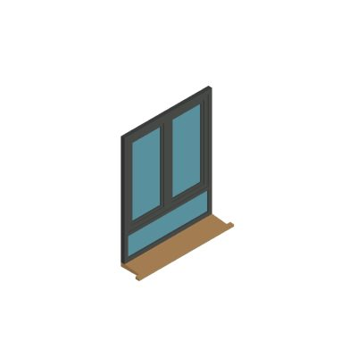 Ventana 120 x 150 en 3d